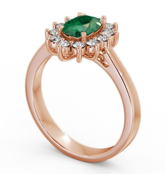 Cluster Emerald and Diamond 1.27ct Ring 18K Rose Gold - Ailstone CL1GEM_RG_EM_THUMB1