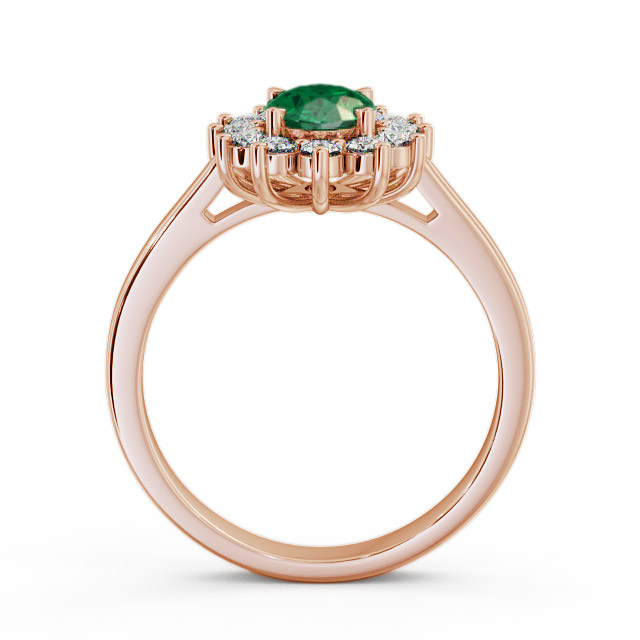 Cluster Emerald and Diamond 1.27ct Ring 18K Rose Gold - Ailstone CL1GEM_RG_EM_UP