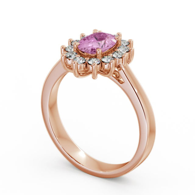Cluster Pink Sapphire and Diamond 1.42ct Ring 9K Rose Gold - Ailstone CL1GEM_RG_PS_SIDE