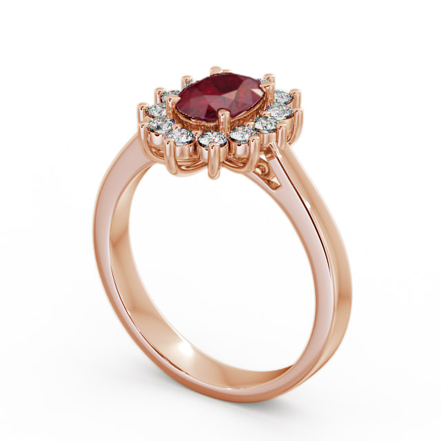 Cluster Ruby and Diamond 1.42ct Ring 18K Rose Gold - Ailstone