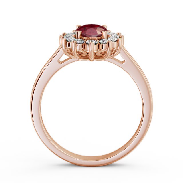 Cluster Ruby and Diamond 1.42ct Ring 9K Rose Gold - Ailstone CL1GEM_RG_RU_UP