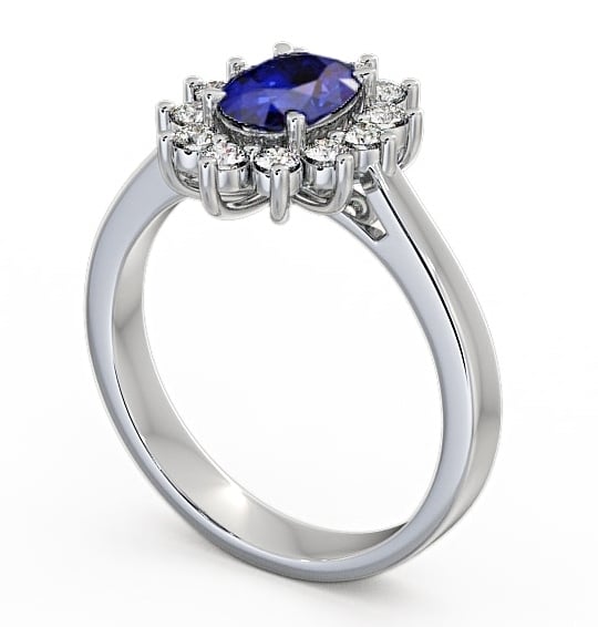 Cluster Blue Sapphire and Diamond 1.42ct Ring 18K White Gold CL1GEM_WG_BS_THUMB1