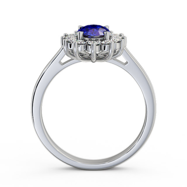 Cluster Blue Sapphire and Diamond 1.42ct Ring 9K White Gold - Ailstone CL1GEM_WG_BS_UP