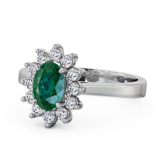  Cluster Emerald and Diamond 1.27ct Ring 18K White Gold - Ailstone CL1GEM_WG_EM_THUMB2 