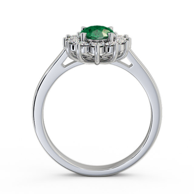Cluster Emerald and Diamond 1.27ct Ring 9K White Gold - Ailstone CL1GEM_WG_EM_UP
