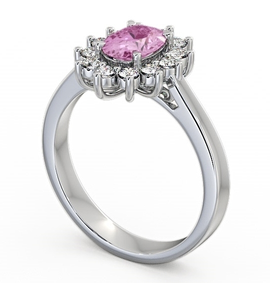 Cluster Pink Sapphire and Diamond 1.42ct Ring 9K White Gold CL1GEM_WG_PS_THUMB1