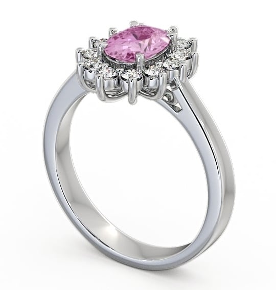 Cluster Pink Sapphire and Diamond 1.42ct Ring 18K White Gold CL1GEM_WG_PS_THUMB1