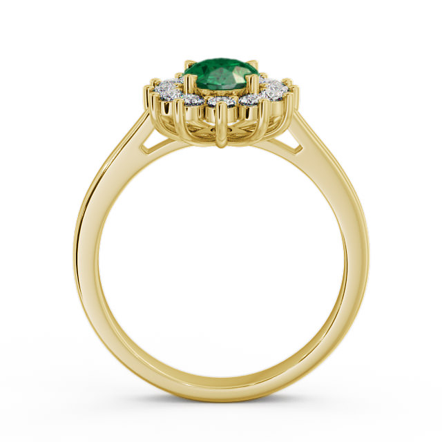Cluster Emerald and Diamond 1.27ct Ring 18K Yellow Gold - Ailstone CL1GEM_YG_EM_UP