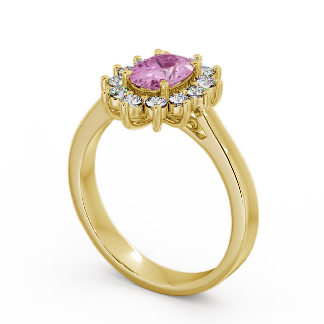 Cluster Pink Sapphire and Diamond 1.42ct Ring 9K Yellow Gold - Ailstone CL1GEM_YG_PS_SIDE