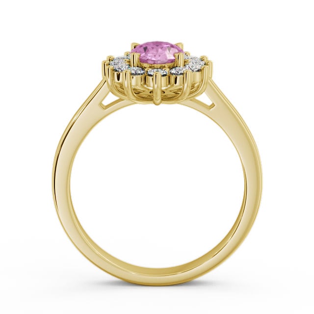 Cluster Pink Sapphire and Diamond 1.42ct Ring 9K Yellow Gold - Ailstone CL1GEM_YG_PS_UP