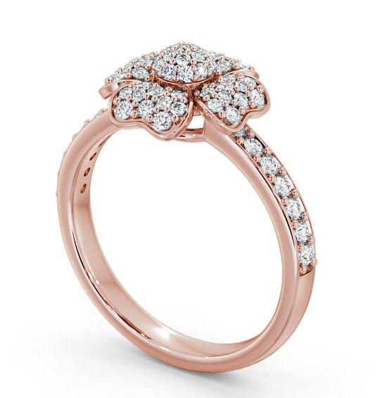 Cluster Round Diamond 0.45ct Floral Design Ring 18K Rose Gold CL20_RG_THUMB1