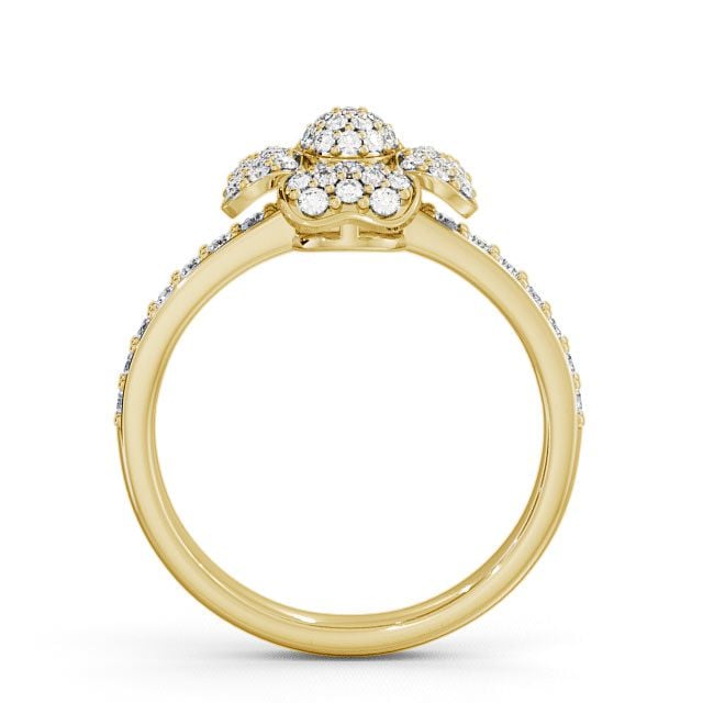 Cluster Round Diamond 0.45ct Ring 18K Yellow Gold - Heiton CL20_YG_UP