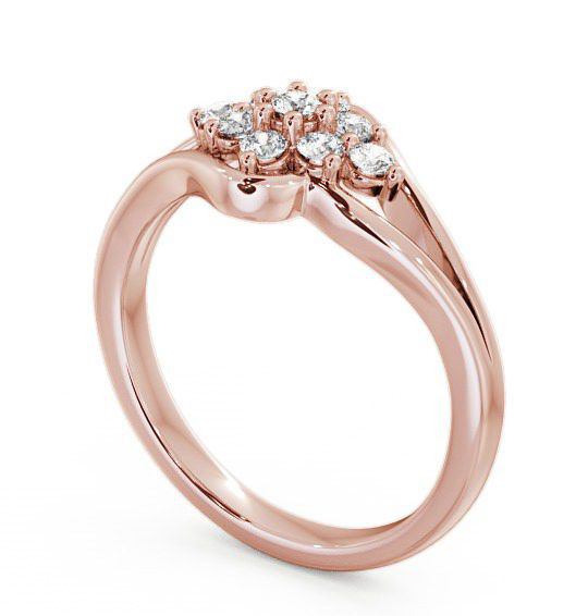 Cluster Diamond Split Band Ring 9K Rose Gold CL21_RG_THUMB1