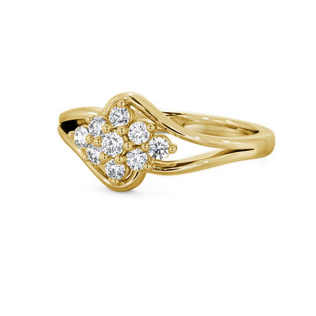 Cluster Diamond Ring 18K Yellow Gold - Medina CL21_YG_FLAT