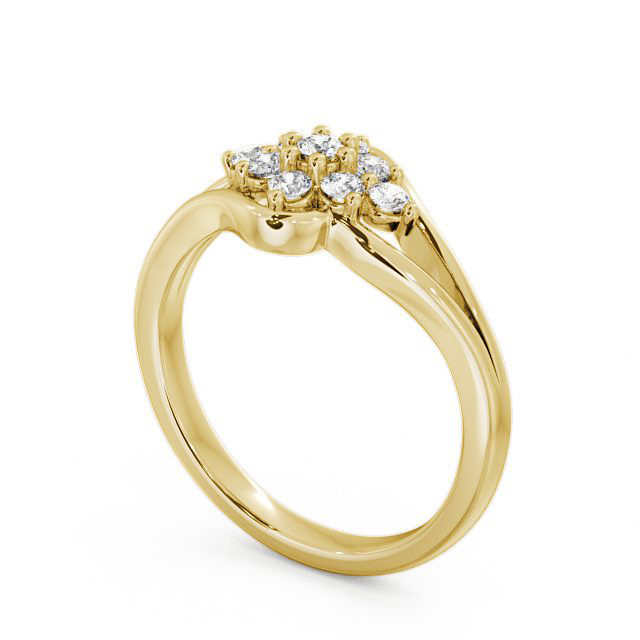 Cluster Diamond Ring 9K Yellow Gold - Medina CL21_YG_SIDE