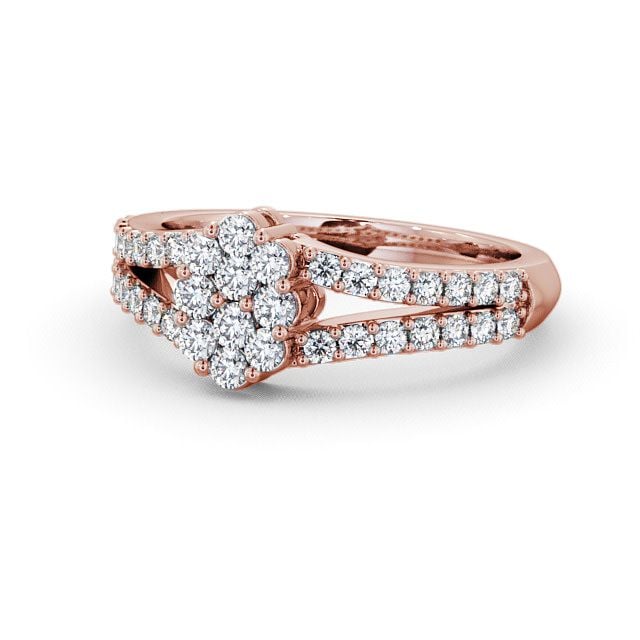 Cluster Diamond Ring 9K Rose Gold - Chailey CL22_RG_FLAT