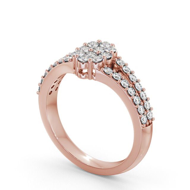 Cluster Diamond Ring 18K Rose Gold - Chailey CL22_RG_SIDE