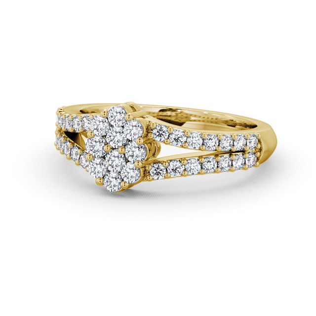 Cluster Diamond Ring 18K Yellow Gold - Chailey CL22_YG_FLAT