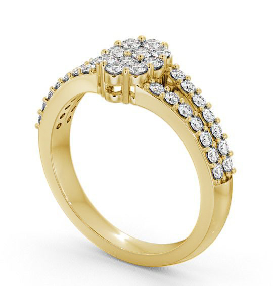 Cluster Diamond Unique Style Ring 18K Yellow Gold CL22_YG_THUMB1