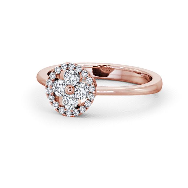 Cluster Diamond Ring 9K Rose Gold - Allonby CL23_RG_FLAT