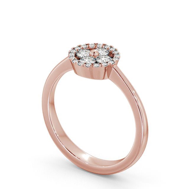 Cluster Diamond Ring 18K Rose Gold - Allonby CL23_RG_SIDE