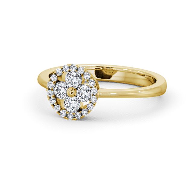 Cluster Diamond Ring 18K Yellow Gold - Allonby CL23_YG_FLAT
