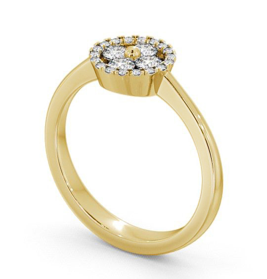 Cluster Diamond Contemporary Design Ring 18K Yellow Gold CL23_YG_THUMB1