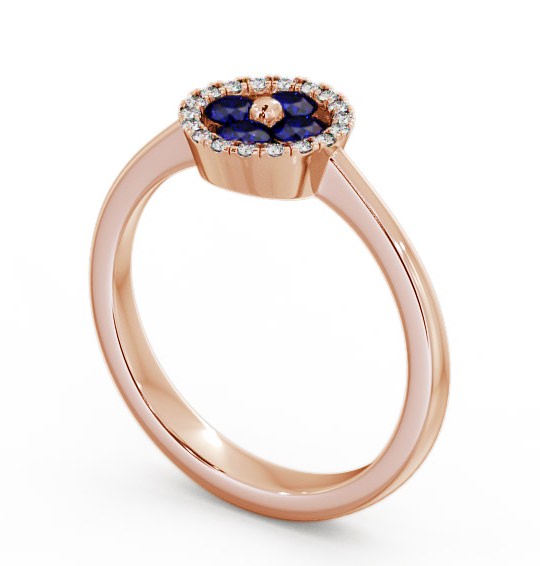Cluster Blue Sapphire and Diamond 0.43ct Ring 18K Rose Gold - Allonby CL23GEM_RG_BS_THUMB1