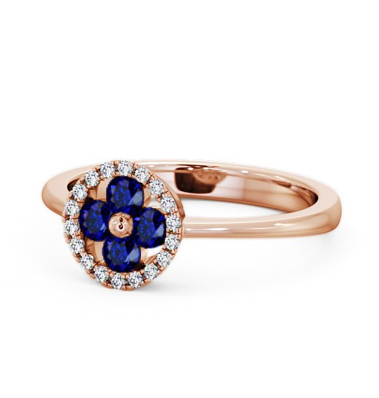  Cluster Blue Sapphire and Diamond 0.43ct Ring 9K Rose Gold - Allonby CL23GEM_RG_BS_THUMB2 
