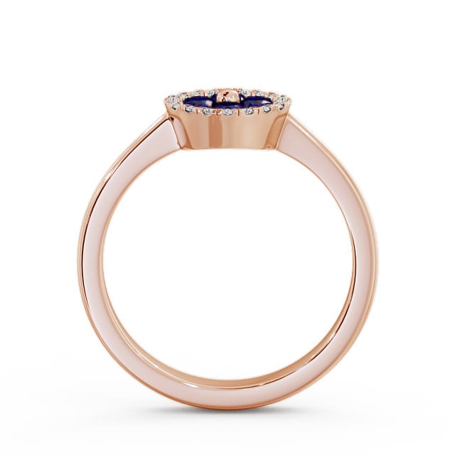 Cluster Blue Sapphire and Diamond 0.43ct Ring 9K Rose Gold - Allonby CL23GEM_RG_BS_UP