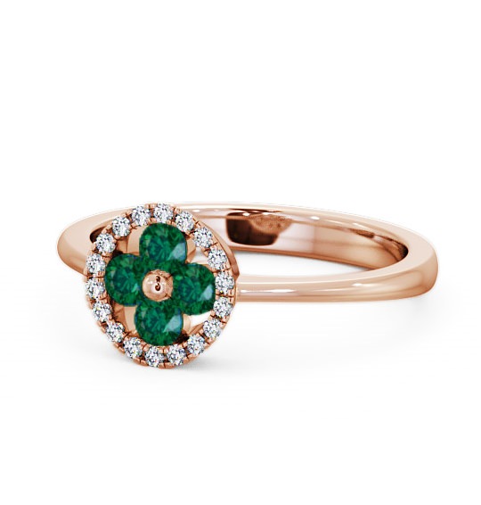  Cluster Emerald and Diamond 0.35ct Ring 18K Rose Gold - Allonby CL23GEM_RG_EM_THUMB2 