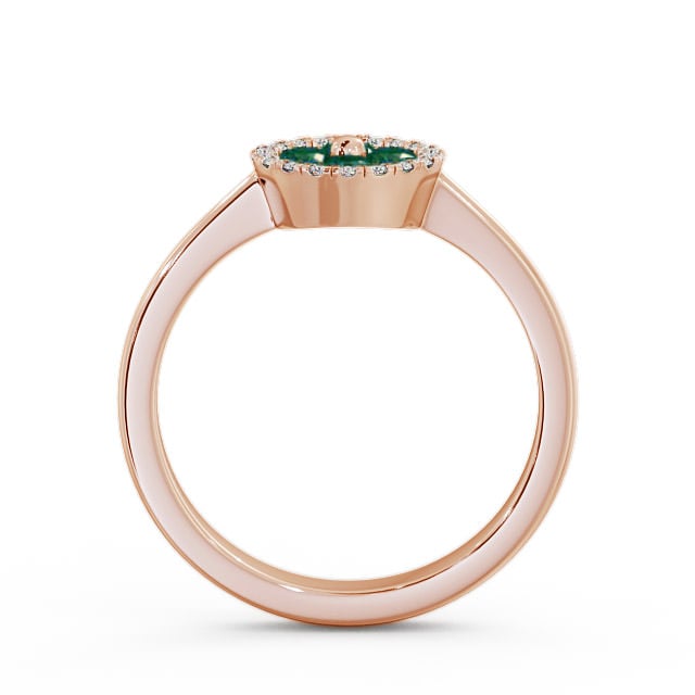 Cluster Emerald and Diamond 0.35ct Ring 18K Rose Gold - Allonby CL23GEM_RG_EM_UP