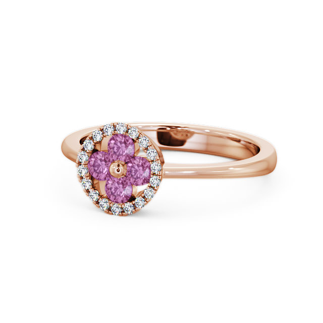 Cluster Pink Sapphire and Diamond 0.43ct Ring 18K Rose Gold - Allonby CL23GEM_RG_PS_FLAT