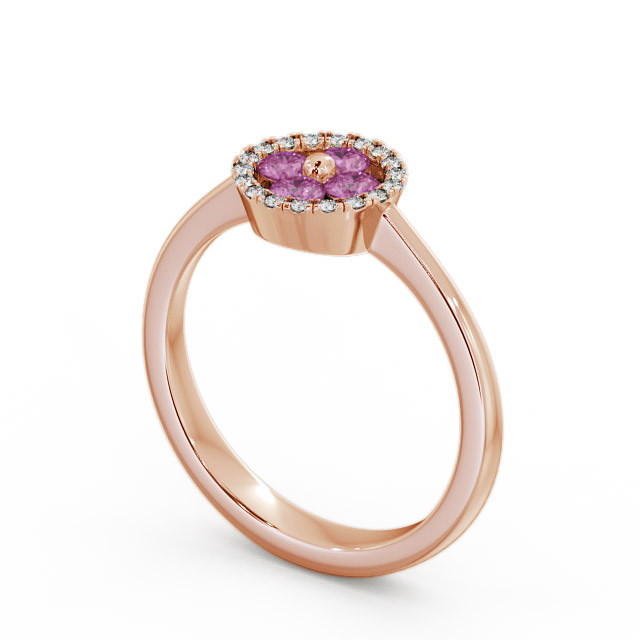 Cluster Pink Sapphire and Diamond 0.43ct Ring 9K Rose Gold - Allonby CL23GEM_RG_PS_SIDE