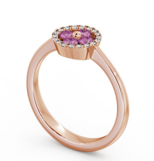 Cluster Pink Sapphire and Diamond 0.43ct Ring 9K Rose Gold - Allonby CL23GEM_RG_PS_THUMB1