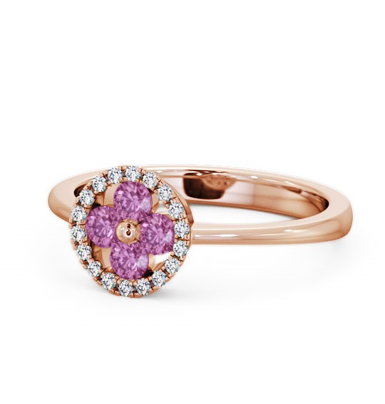  Cluster Pink Sapphire and Diamond 0.43ct Ring 18K Rose Gold - Allonby CL23GEM_RG_PS_THUMB2 