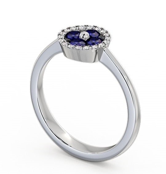 Cluster Blue Sapphire and Diamond 0.43ct Ring 9K White Gold - Allonby CL23GEM_WG_BS_THUMB1