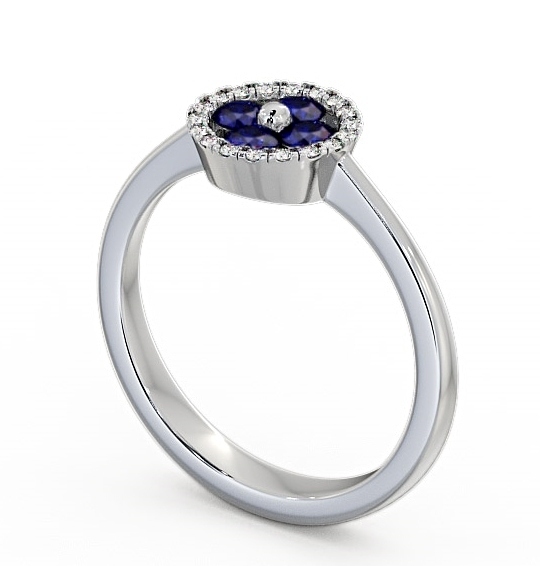 Cluster Blue Sapphire and Diamond 0.43ct Ring 18K White Gold CL23GEM_WG_BS_THUMB1