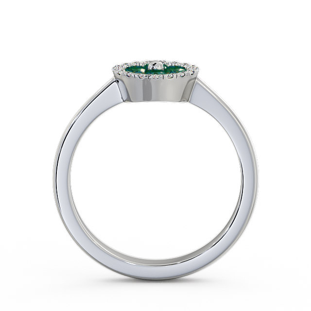 Cluster Emerald and Diamond 0.35ct Ring Platinum - Allonby CL23GEM_WG_EM_UP