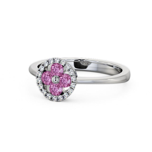 Cluster Pink Sapphire and Diamond 0.43ct Ring Palladium - Allonby CL23GEM_WG_PS_FLAT