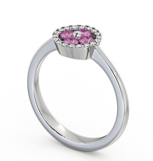 Cluster Pink Sapphire and Diamond 0.43ct Ring Palladium - Allonby CL23GEM_WG_PS_THUMB1