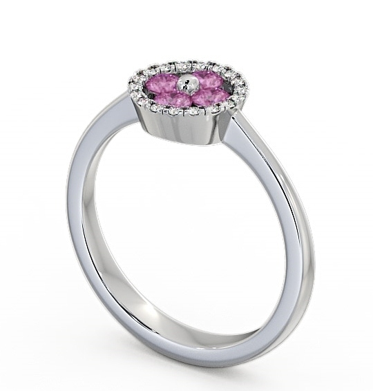 Cluster Pink Sapphire and Diamond 0.43ct Ring 18K White Gold CL23GEM_WG_PS_THUMB1 