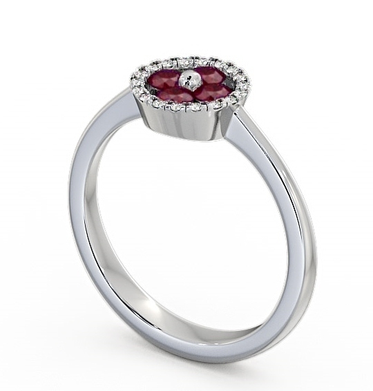 Cluster Ruby and Diamond 0.43ct Ring 9K White Gold CL23GEM_WG_RU_THUMB1