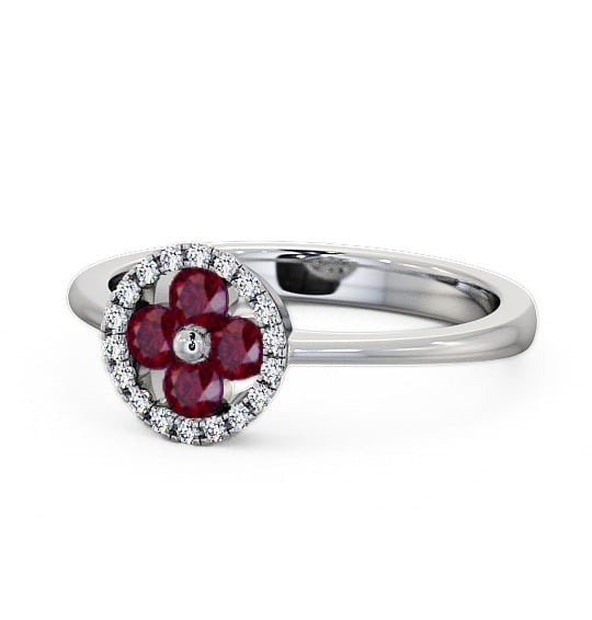  Cluster Ruby and Diamond 0.43ct Ring 9K White Gold - Allonby CL23GEM_WG_RU_THUMB2 