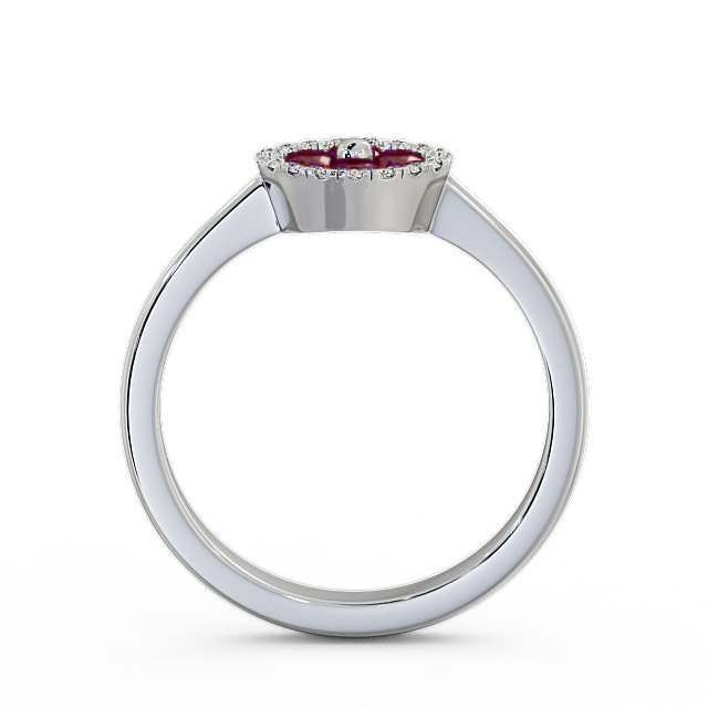 Cluster Ruby and Diamond 0.43ct Ring 18K White Gold - Allonby CL23GEM_WG_RU_UP