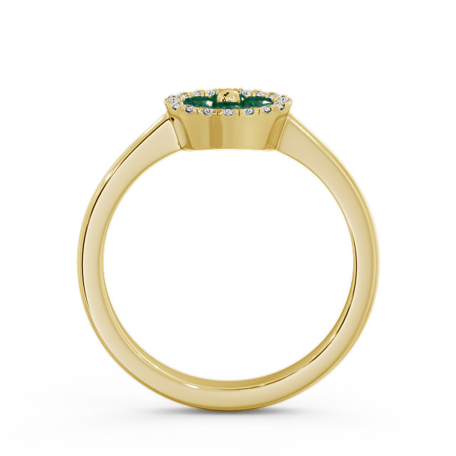 Cluster Emerald and Diamond 0.35ct Ring 18K Yellow Gold - Allonby CL23GEM_YG_EM_UP