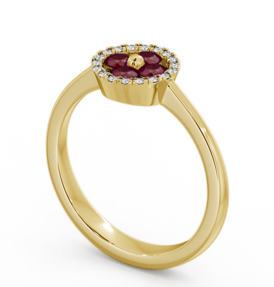 Cluster Ruby and Diamond 0.43ct Ring 18K Yellow Gold CL23GEM_YG_RU_THUMB1