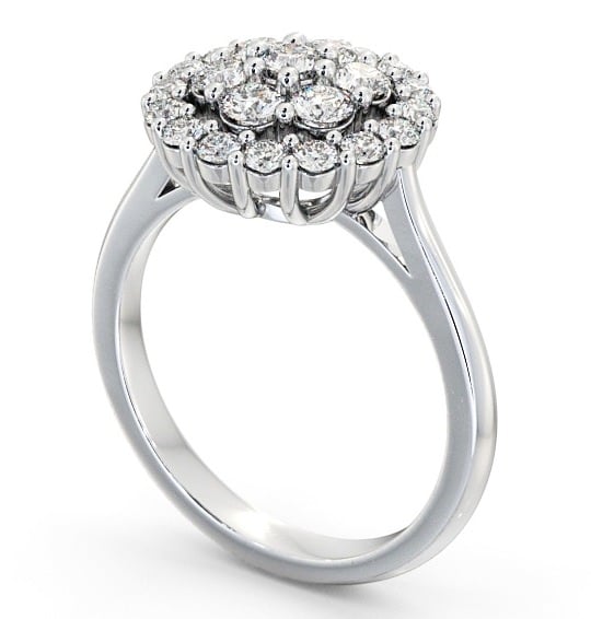 Cluster Diamond Glamorous Design Ring 18K White Gold CL24_WG_THUMB1