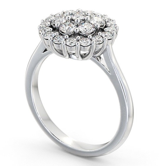 Cluster Diamond Glamorous Design Ring 18K White Gold CL24_WG_THUMB1 