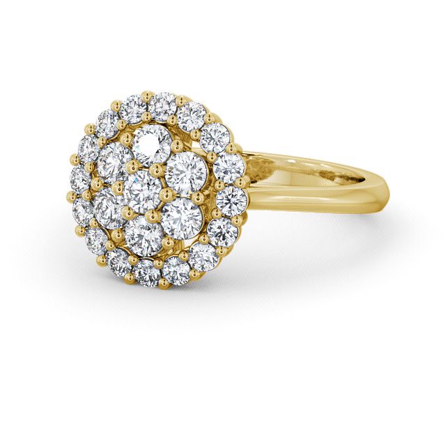Cluster Diamond Ring 18K Yellow Gold - Kaimes CL24_YG_FLAT